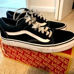 Black and white Vans sneakers